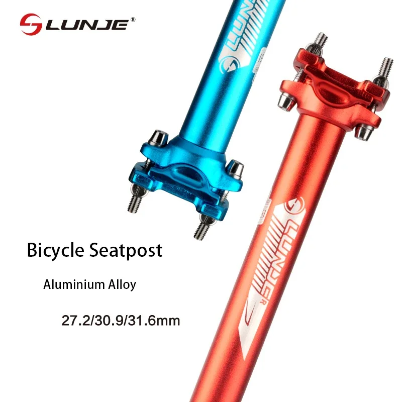 Bicycle Seatpost Mountain Bike Seat Tube 27.2/30.9/31.6*400mm Road Bicycle Aluminum Alloy Extended Double Nail Bike Parts