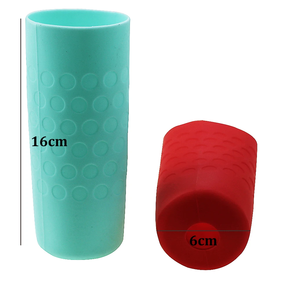 1PC 6CM Straight Silica Gel Cup Cover, Thickened anti-skid Cover, Round Glass, Insulation Cup, Scratch And Fall Protection Cover