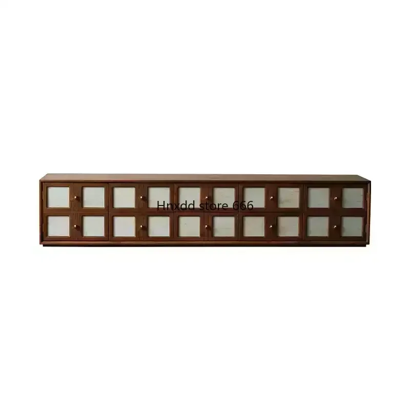 Cherry wood TV simple combination floor living room audio-visual medieval low cabinet