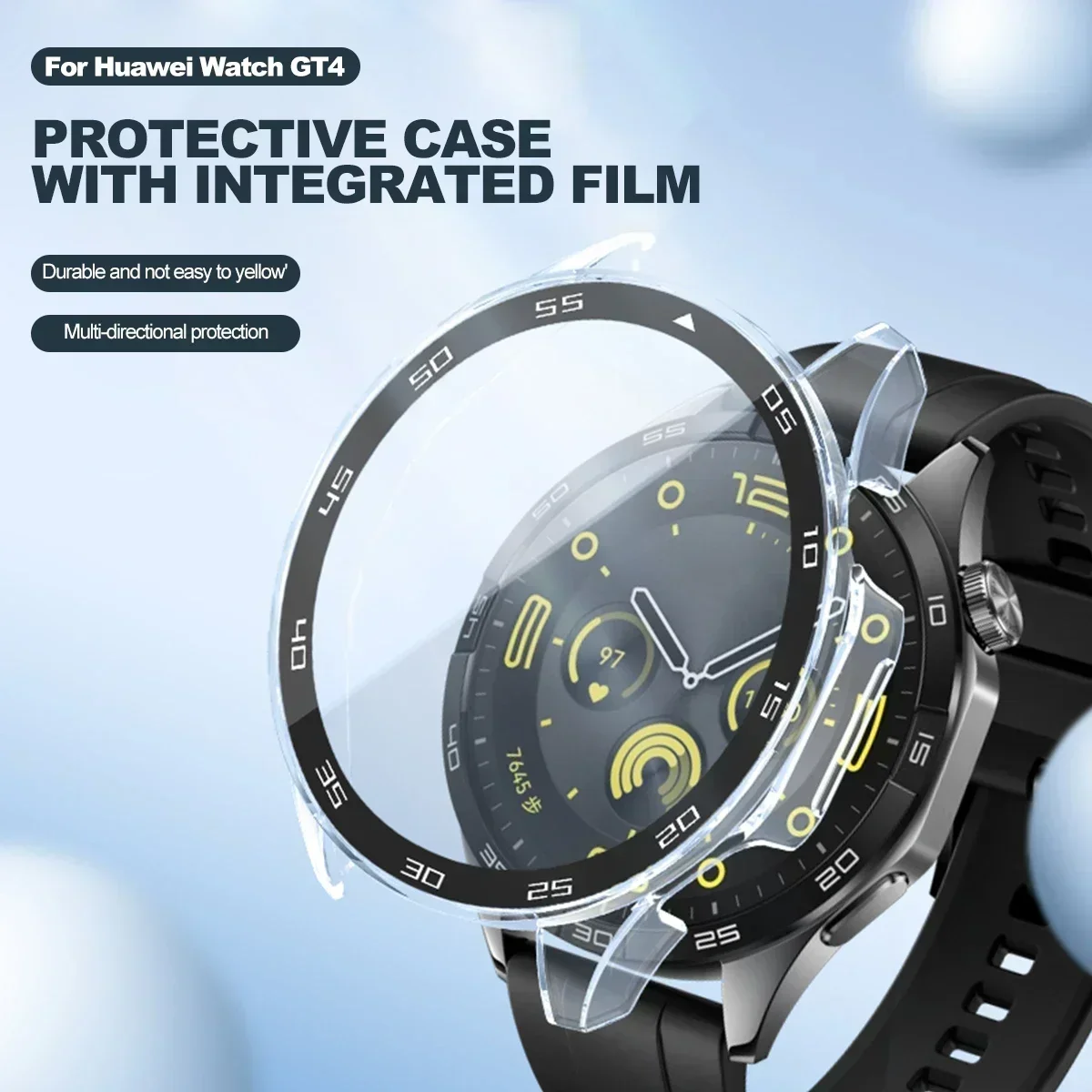 Tempered Glass+Case for Huawei Watch GT4 46mm 41mm Full Coverage Bumper Screen Protector Cover for Huawei Watch GT 4 Accessories