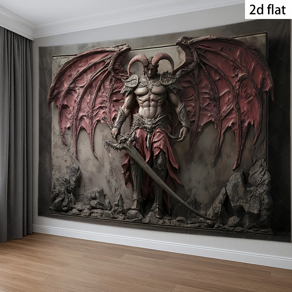 Nightmare Sovereign Tapestry-Violet Gothic, Dark Fantasy Statement Wall Cloth Art Living Room Bedroom Decor 200x150cm