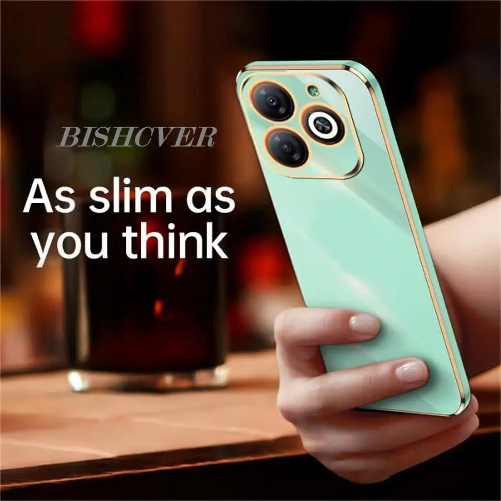 Luxury Square Plating Phone Case For Infinix Hot 40i 6.56\