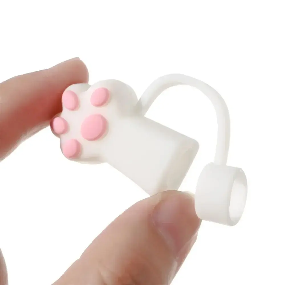 Cup Accessories 10mm Cat Paw Straw Cover Spill-Proof Dust-Proof Straw Stopper Reusable Straw Topper 30&40 Oz Cup