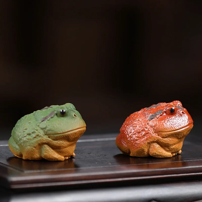 Yixing Purple Clay Tea Pet Golden Toad, Little Frog Tea Arrow  Frog, Tea Set Accessories,  Wealth-attracting Gift