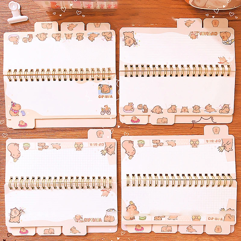 Pequeno Notebook Portátil para Notas Diárias, Papelaria Kawaii, Acessórios de Escritório, Material Escolar, Capivara Diário