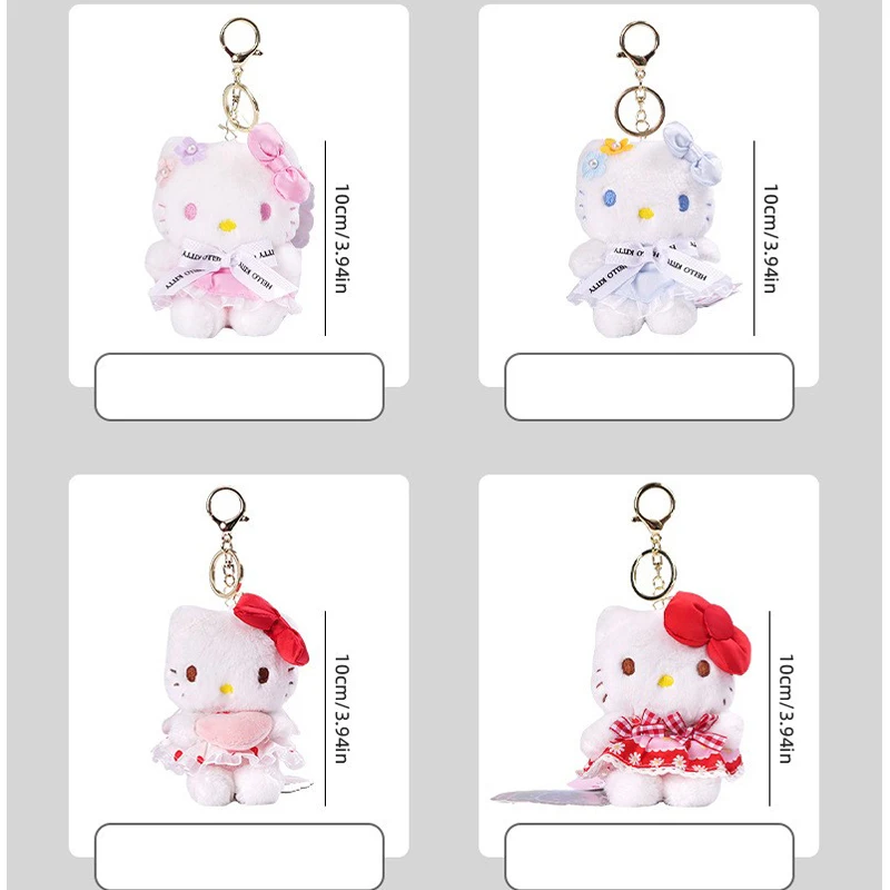 Sanrio-Llavero de Hello Kitty para niños, bolsa colgante, Kuromi Cinnamoroll, juguetes de peluche para niñas, mochila, correa, regalos de cumpleaños, muñeca