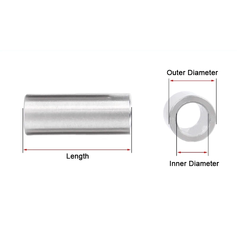 M2 M3 M3.5 M4 M5 M6 M7 M8 304 A2-70 Stainless Steel Bushing Washer Round Hollow Unthreaded Stand-off Spacer Gasket Length 3-12mm