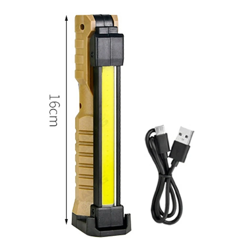 ไฟฉาย LED แบบชาร์จไฟได้มี7โหมดไฟฉาย USB แม่เหล็กแสงแฟลชทำงานแบบพกพา