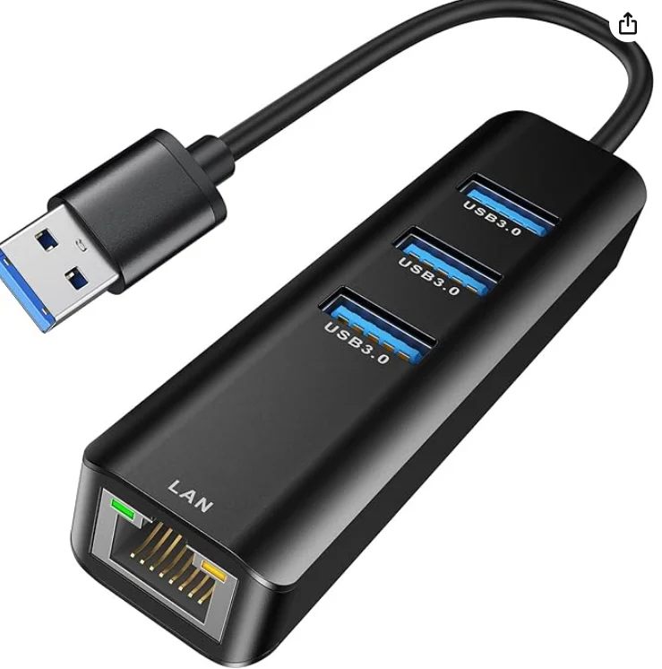 

Адаптер USB-Ethernet, 3-портовый концентратор ABLEWE USB 3.0 с адаптером RJ45 Gigabit Ethernet 1 Гбит/с, для MacBook Air 2017, iMac, XPS, S