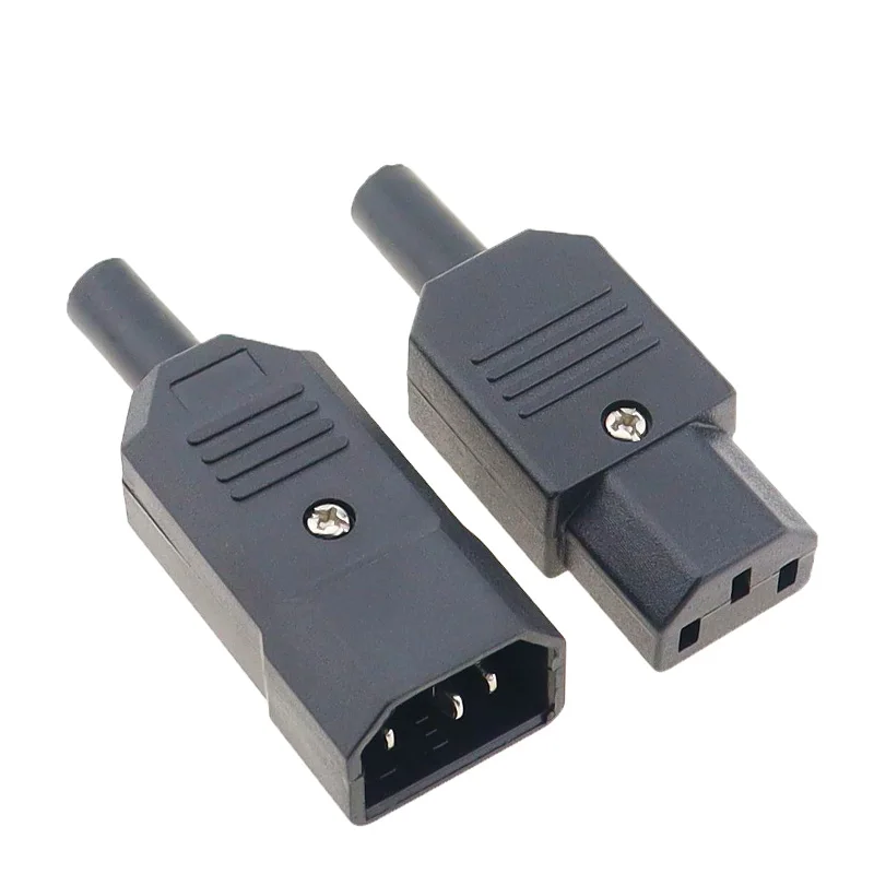 1PCS IEC320 C14 C13 Electrical AC Socket 3 Female Male Inlet Plug Connector 3pin Socket Mount