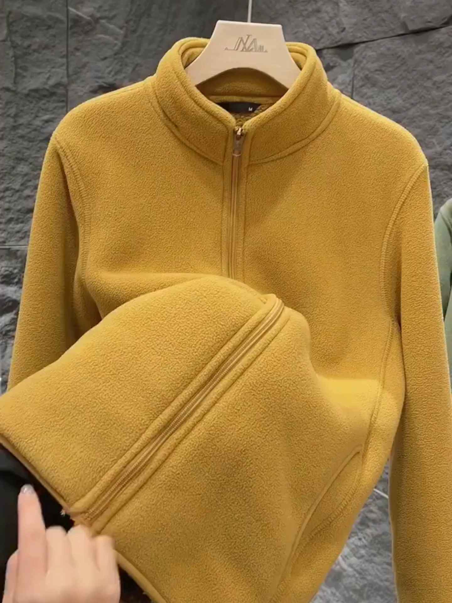 Kurtka zimowa damska khaki z podszewką, ocieplana, na zewnątrz, z bawełnianą wkładką, włókno poliestrowe, zamek błyskawiczny, ort Sle