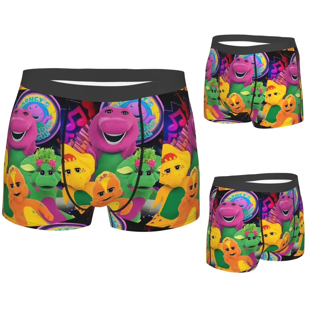 

Boxer Underpants Shorts Barney Friends Dinosaur Cartoon Panties Men's Breathable Underwear for Homme Man Boyfriend Gifts