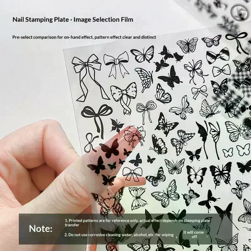 1Pc Nail Stamping Plates Multi-styles Stainless Steel Stripe Bowknot Flower French Design Stencil Tools