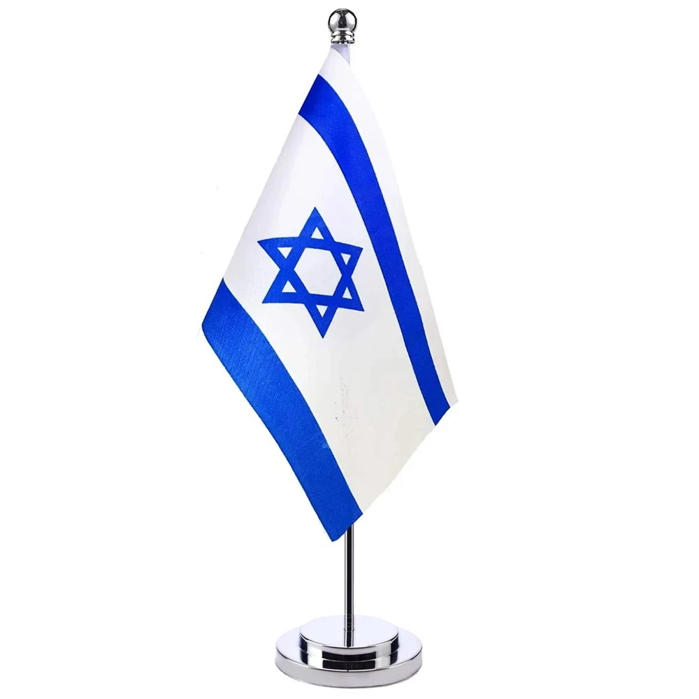 Xvggdg 14x21cm Office Desk Flag of Israel Flag the Republic of ISR IL Israeli Banner Standard Hanging Banner