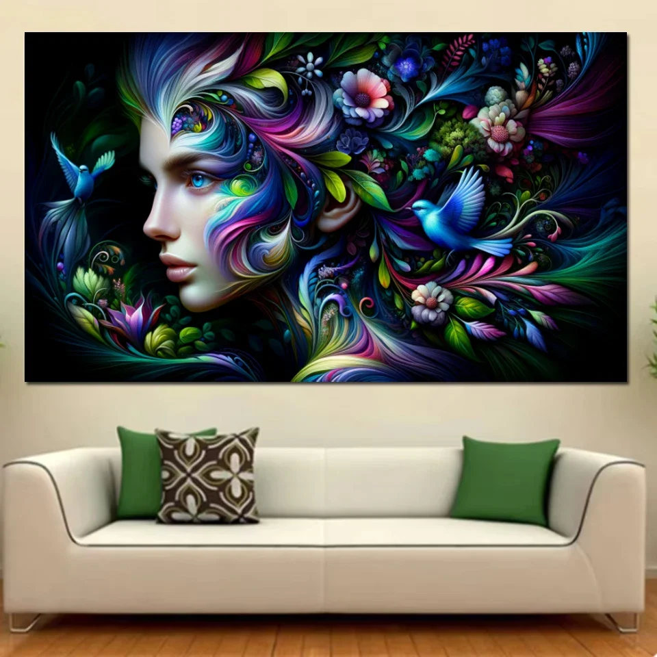 

Набор для вышивания алмазной мозаикой 5D: Алмазная вышивка крестиком, полный квадратный/круглый бриллиант, сюжет «Природа и Жизнь», сюрреалистическая женщина