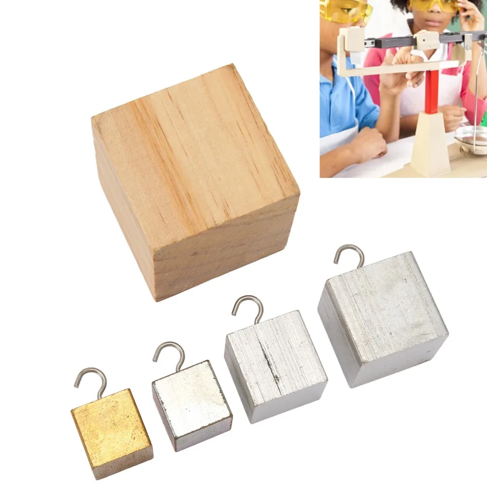 5pcs Copper Iron Aluminum Solid Wood Density Cubes Set Wide Application with Storage Box Density Cubes Kit Compact Size