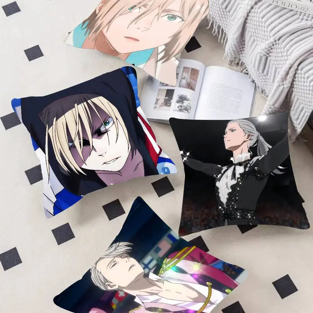 Hot Animation Y-Yuri On Ice Personalized Pillow Cover Kids Bedroom Wild Party Decor Pillowcase Kid Birthday Shower Gift