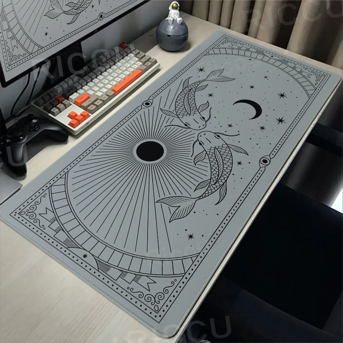 

Yin-yang Fish Mouse Pad Sun Moon Laptop Desk Mat XXL Company PC Gaming Accessories 900x400 Gamer Office Home Extended Table Pads