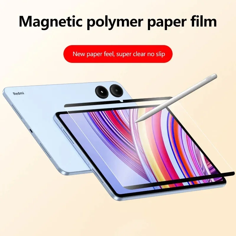 Magnetic Paper Feel Like Film For Xiaomi Poco Pad 12.1 inch 2024 MiPad 6S Pro 12.4 5 6 Pro Redmi Pad Pro12.1 SE 11inch Pad10.61