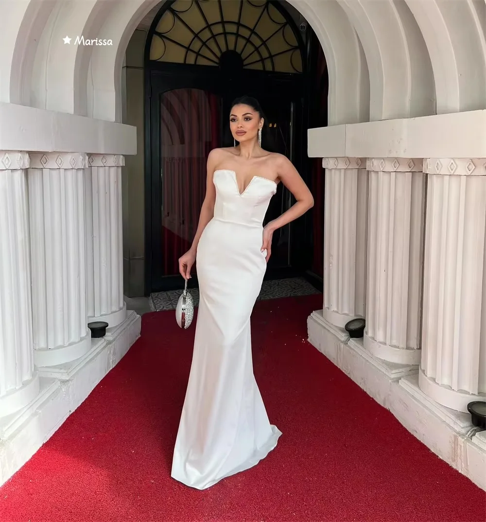 Marissa-vestidos elegantes de cola de pez larga para mujer, vestidos de fiesta de boda, vestido de fiesta elegante de lujo para mujer, fiesta de graduación hecha a medida