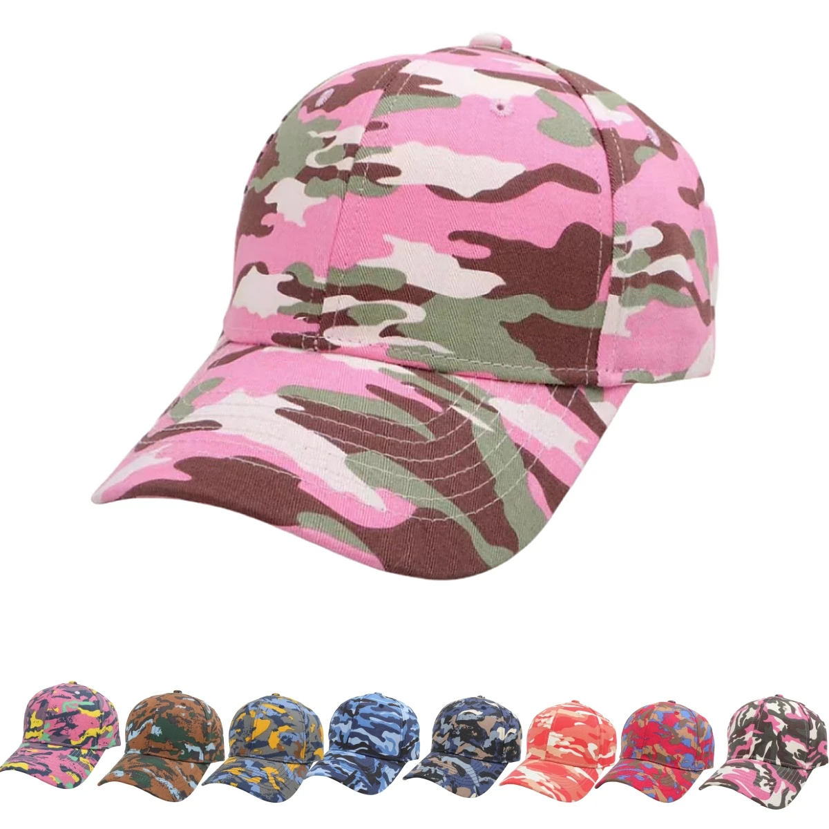 A new men and women\'s camouflage printed baseball cap, fashion and leisure outdoor activities group built, adjustable sun visor