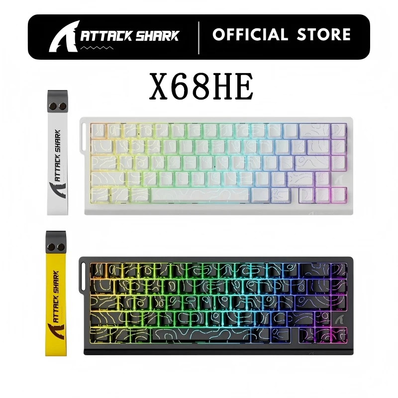 Original Brand ATTACK SHARK X68HE Magnetic Mechanical Keyboard RGB 8K E-Sports Magnetic Axis Keyboard 0.01mm RT Accuracy