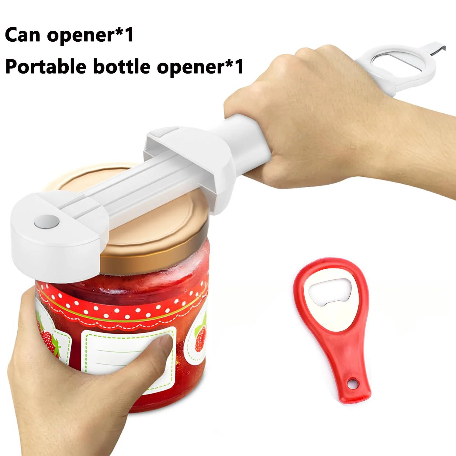 Multifunctionele flesopener Roestvrijstalen dekselopener Verstelbare WineBeer blikopener voor zwakke handen Senioren Keukengereedschap