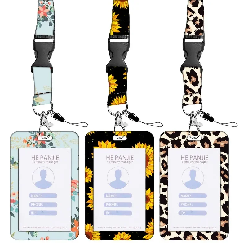 Leopard Prints Neck Strap Lanyards for Keys ID Card Gym Cell Phone Straps Badge Holder DIY Phone Hanging Rope Flowers Lanyard