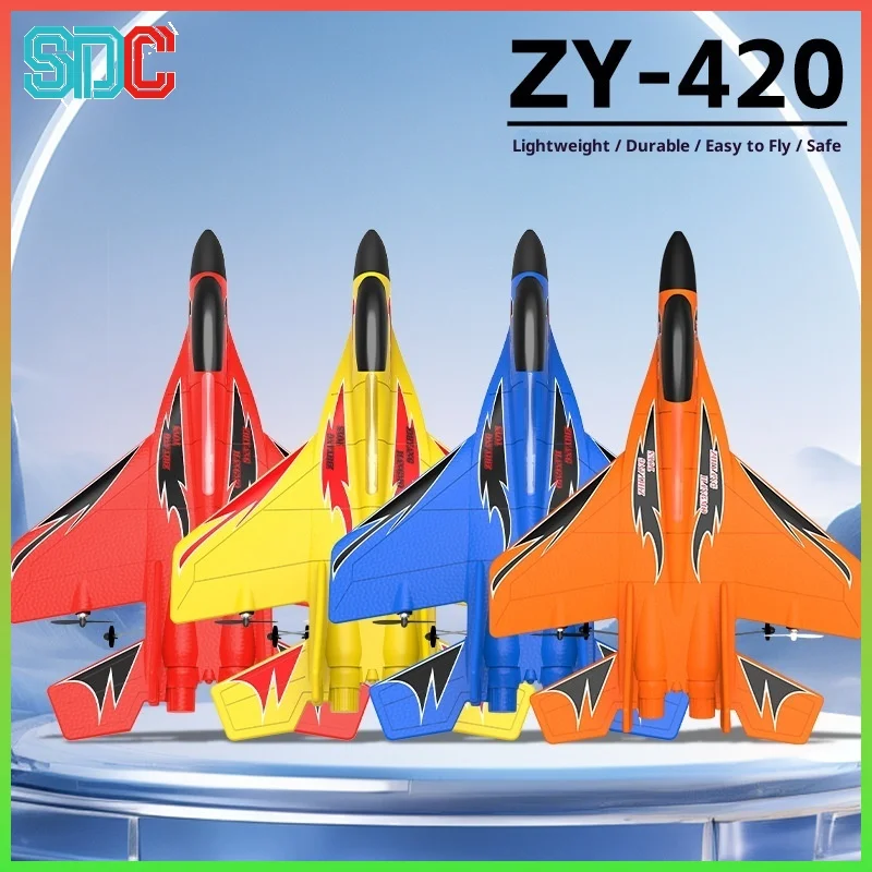 Zy-420 Elektrisches ferngesteuertes Segelflugzeug-Flugzeugmodell, Starrflügel-Schaumkämpfer, Spielzeugflugzeug, sturzsicher, Geschenk für Kinder ab 8 Jahren