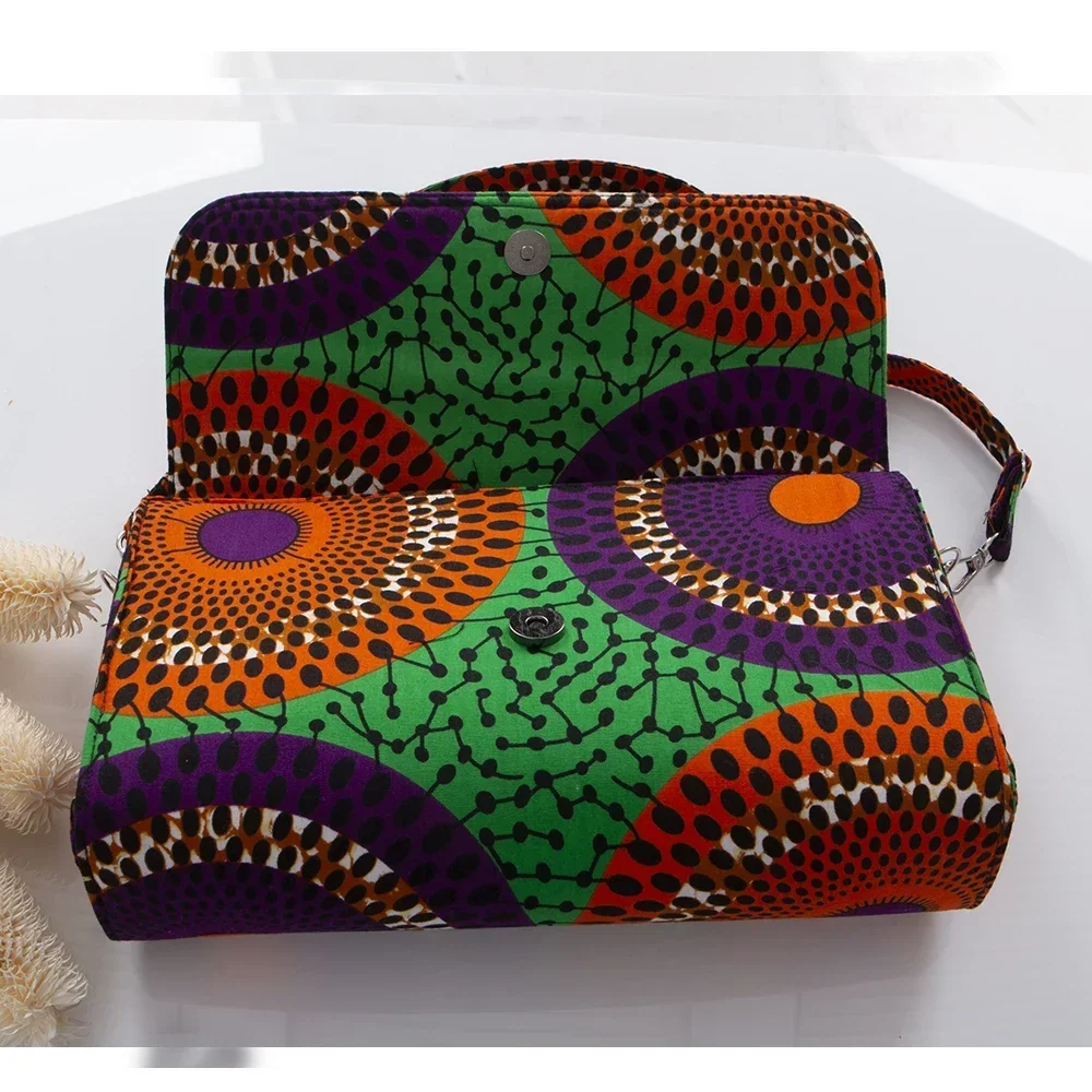 Bintarealwax African Women\'s Fashion Wax Printing Handbag African Bags Shoulder Bag Purse Party WYB806