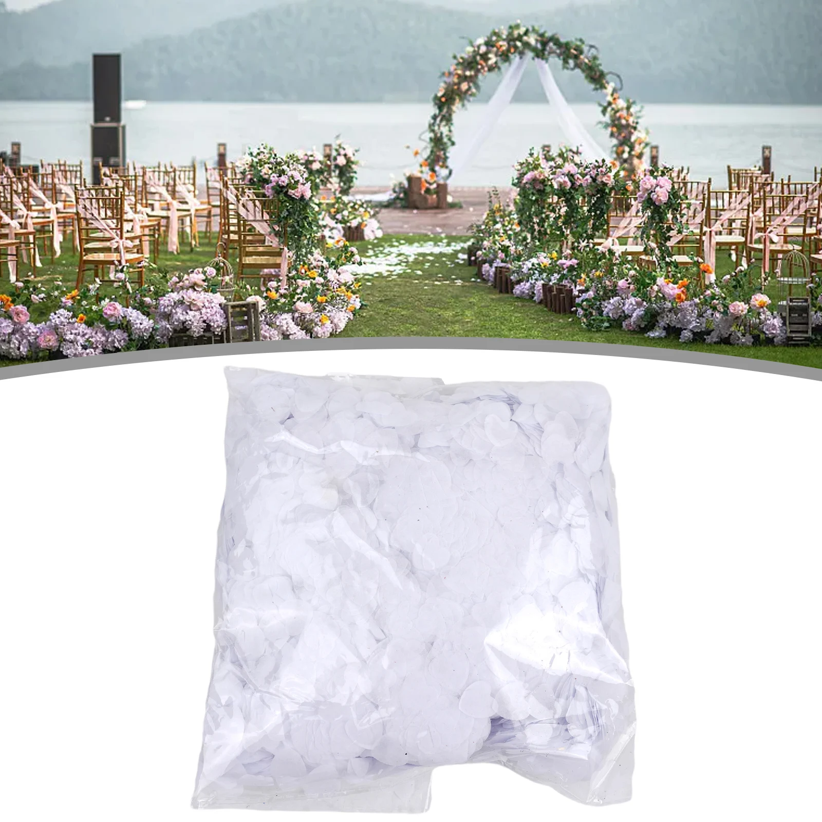 DIY Celebration Paper Confetti Birthday DIY Celebration 100g Tissue Paper White 0.98 Inch 10000 Pieces Durable