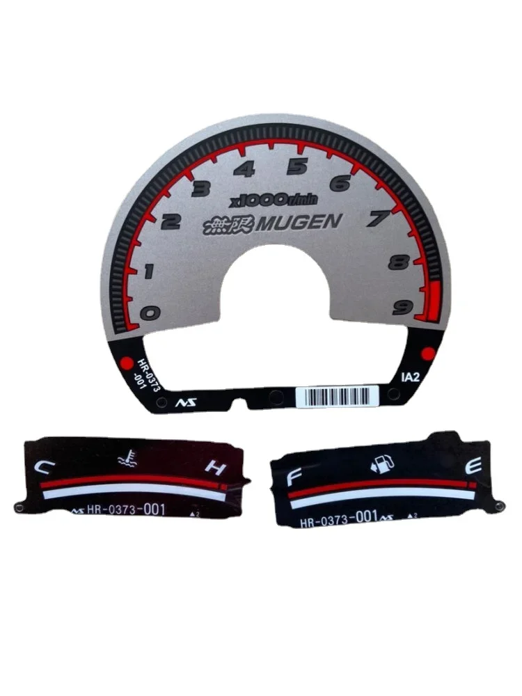 Gauge Faces Overlay Type-R for Honda Civic EX, EX-L, LX, LX-S, DX, DX-VP, Hybrid, SI MUGEN Style Instrument Cluster PLATE