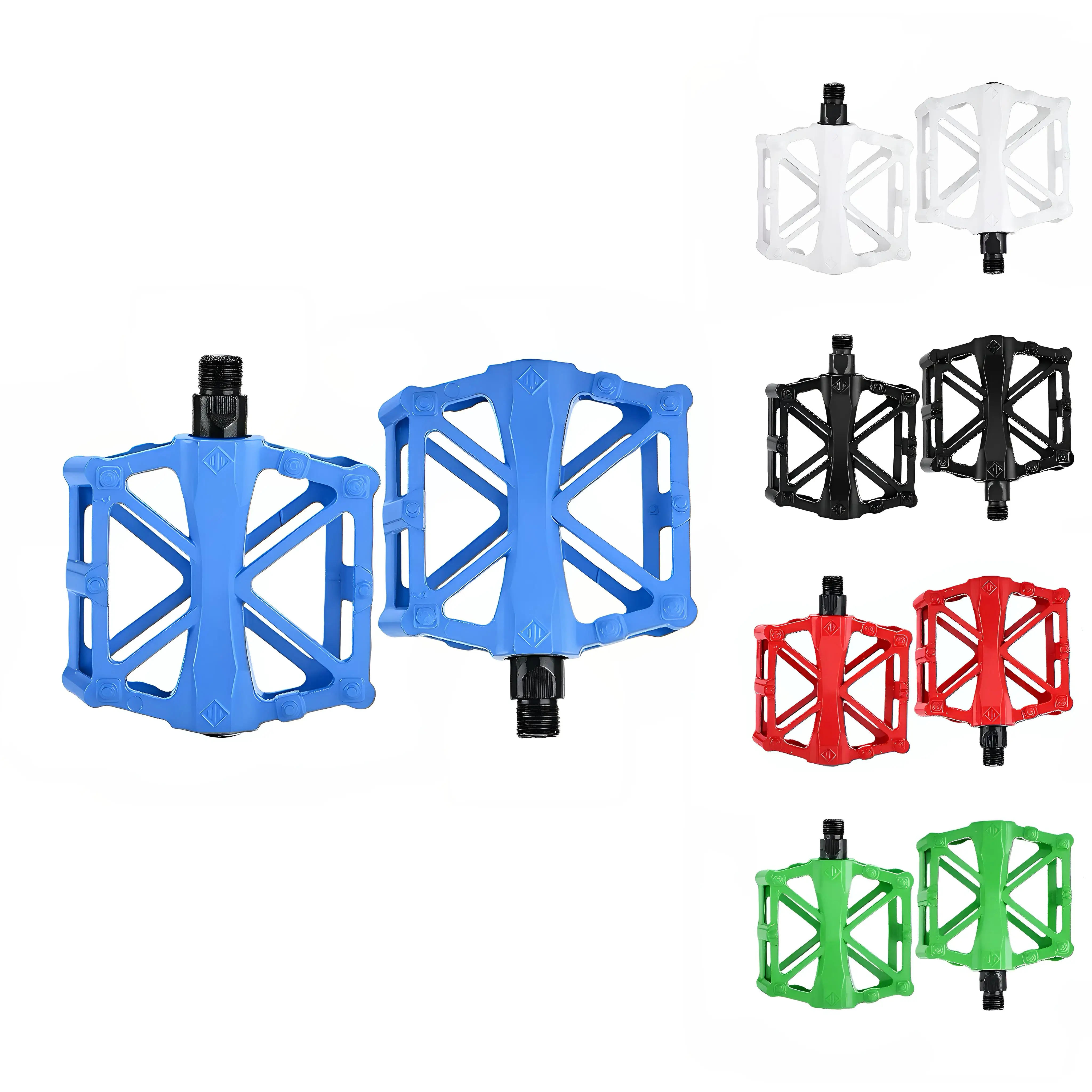 Pedales de Bicicleta de Aleación de Aluminio con Rodamientos de Bolas, Diseño Ligero y Hueco, Superficie de Andador Antideslizante Grande, Duraderos