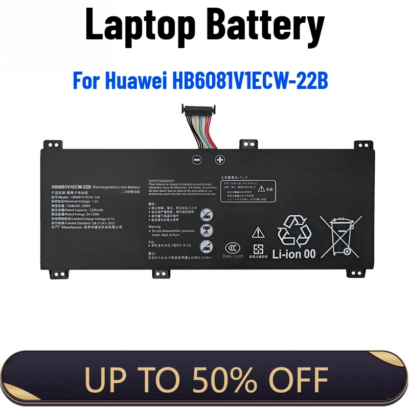 

For Huawei HLYL-WFP9/WFQ9 FRD-WFG9/WFD9 HB6081V1ECW-22B Laptop Battery