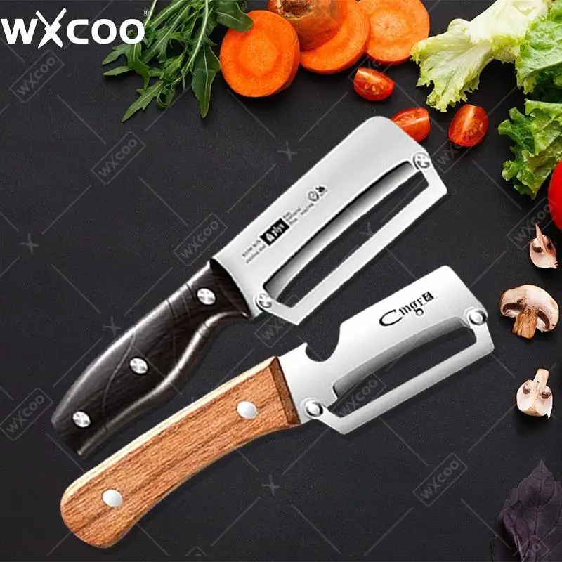 WXCOO Kitchen Paring Knife Stainless Steel Fruit Peeler Sugarcane Peeler Multifunctional Planer Kitchen-Specific Peeler Tools