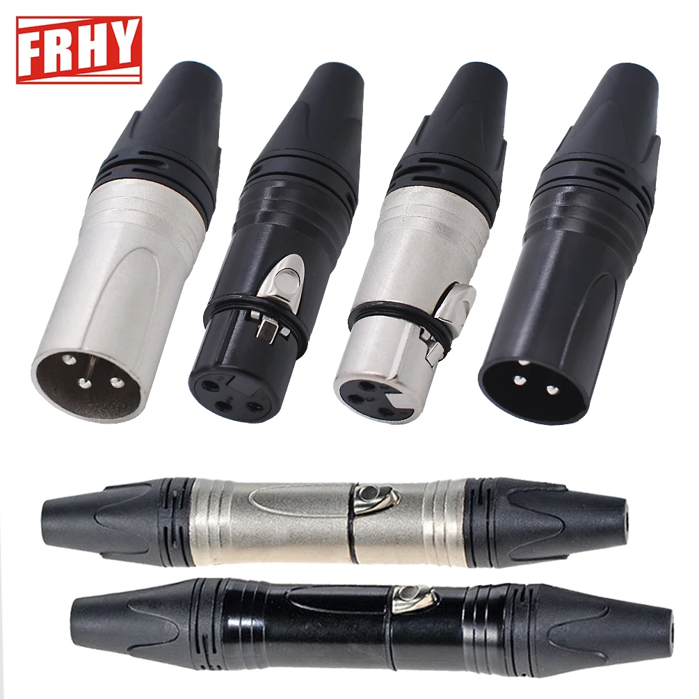 2PCS 3-Pin XLR Audio Anschlüsse Professionelle Mikrofon Kabel Stecker & Jack Adapter Set für Studios, Live Sound & Broadcasting