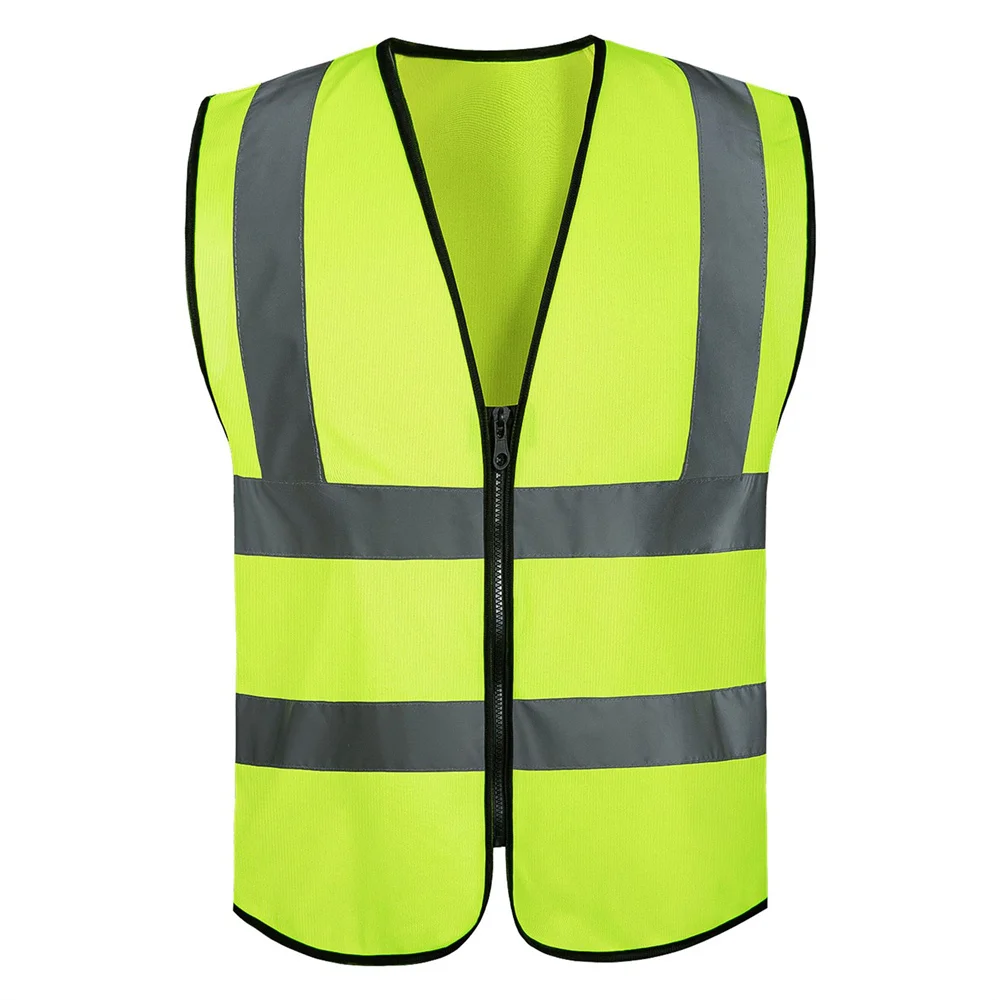 

Four zipper style,Reflective vest, construction site, environmental sanitation, traffic, yellow reflective vest, multiple pocket