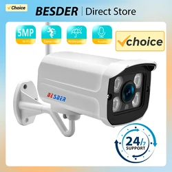 Kamera IP 5MP HD zewnętrzna 4MP 1080P WiFi kamera bezpieczeństwa w domu bezprzewodowy nadzór Wi Fi Bullet wodoodporne wideo IP HD Camara