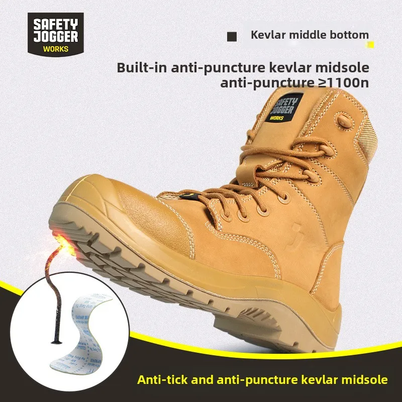 Skórzane gumowe buty robocze, wodoodporne, odporne na ścieranie, antypoślizgowe, ochrona stóp dla pracowników budowlanych.