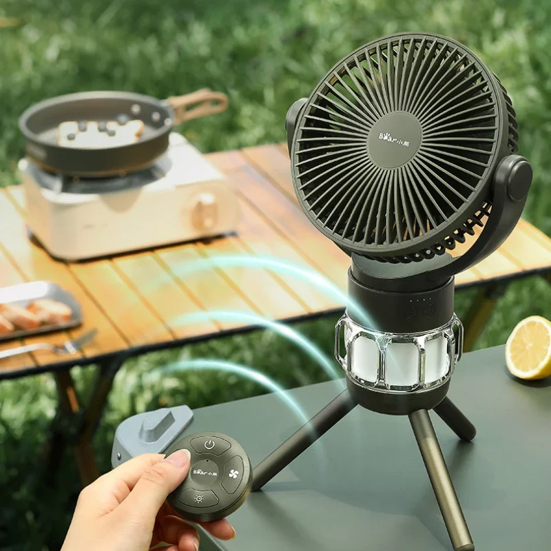 Outdoor Electric Fan Household Fan Hanging Student Dormitory Desktop Small Electric Fan Camping Ambience Light Home Appliance