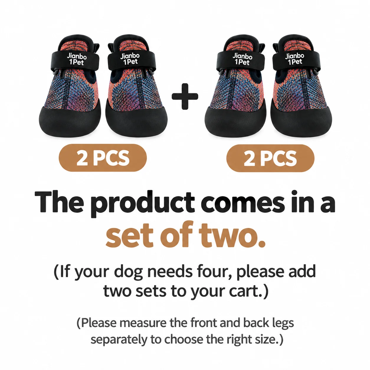 JIANBO 1 PET 2PCS Summer Dog Shoes Breathable Knitted Soft Sole Pet Boots Random Pattern for Outdoor Walking