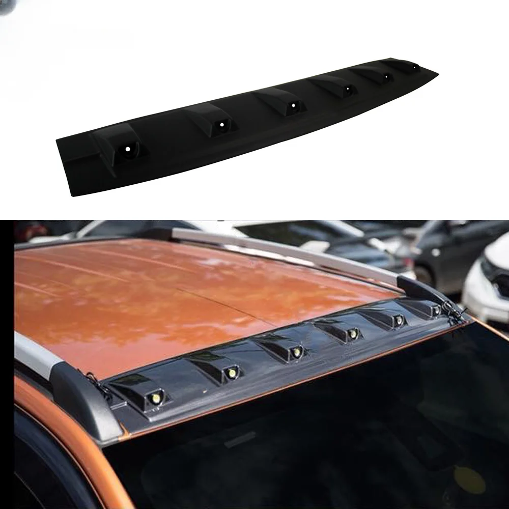 YCSUNZ Black Front Roof Spoiler Cover with LED Fit for Ranger Pickup 2015 - 2020 Car Accessories