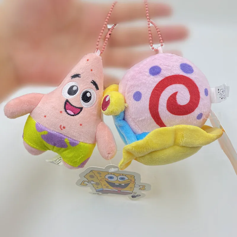 

Newest Spongebob Patrick Star Gary The Snail Plush Filling Car Key Chain Bag Pendant Couple Pendant Children Toy Graduation Gift