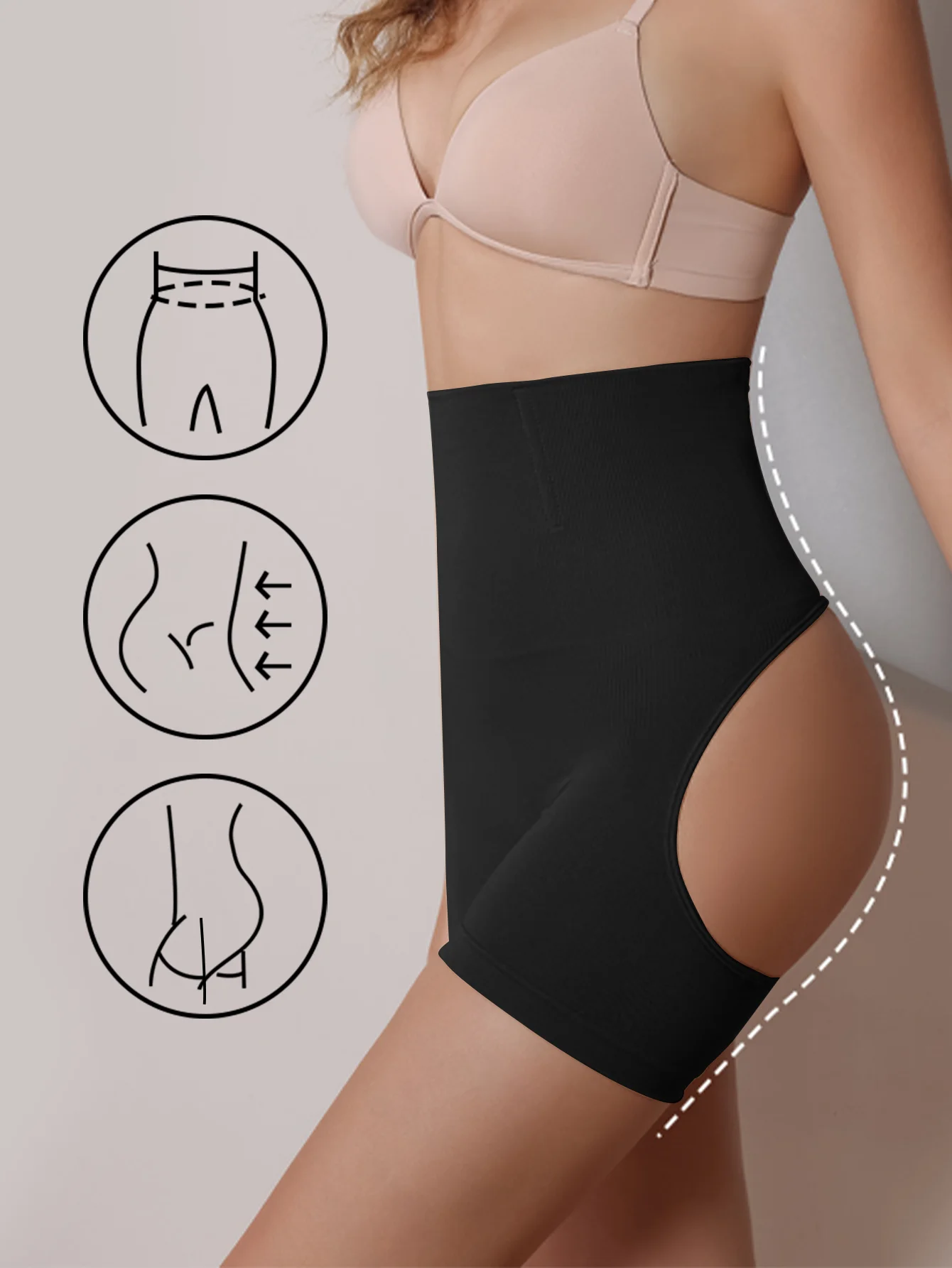 

POKARLA женские трусики с высокой талией, корректирующее белье для ягодиц, сексуальные тонкие шорты для похудения, сексуальный формирователь тела