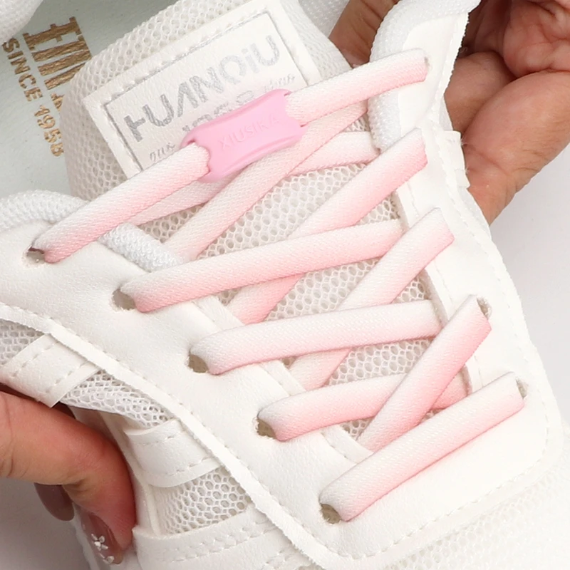 

No Tie Shoelaces For Sneakers Elastic Shoe Laces Flat 1 Second Quick On/off Fashion Leisure Lazy Shoes Lace Rubber bands