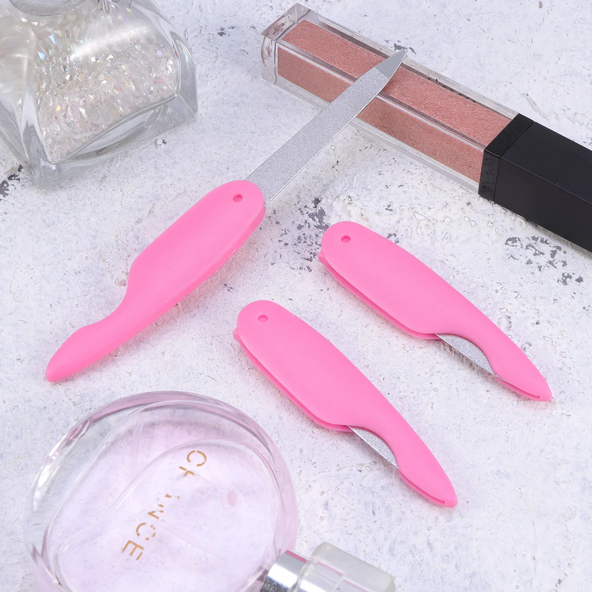 

3pcs Stainless Steel Nail Files Foldable Design For Smooth Shiny Nails Durable Manicure Tool Portable Nail Buffer