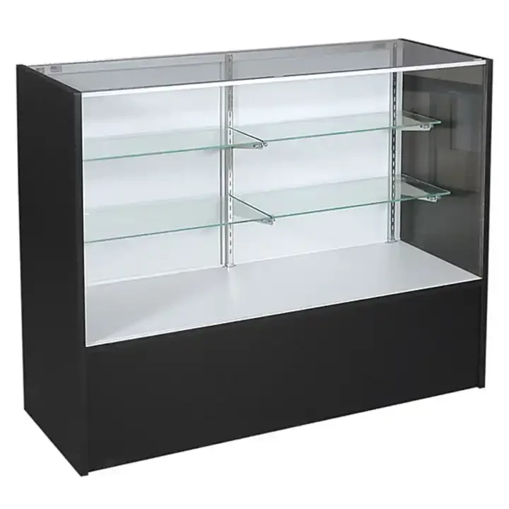 

6ft glass display cabinet with led light and high transparent glass showcase cabinet for jewelry store