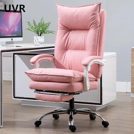 UVR Home Girls Gaming Chair Comfortable Ergonomic Armchair Reclinable Office Chair Sponge Cushion with Footrest Athletic Chair