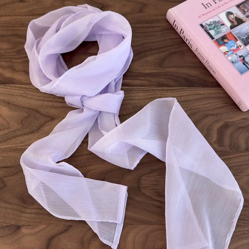 

Thin Long Silk Scarf Adjustable Soft Wrap Chiffon Silk Scarf Elegant Clothing Accessories Ribbon Neckerchief Dress Decoration