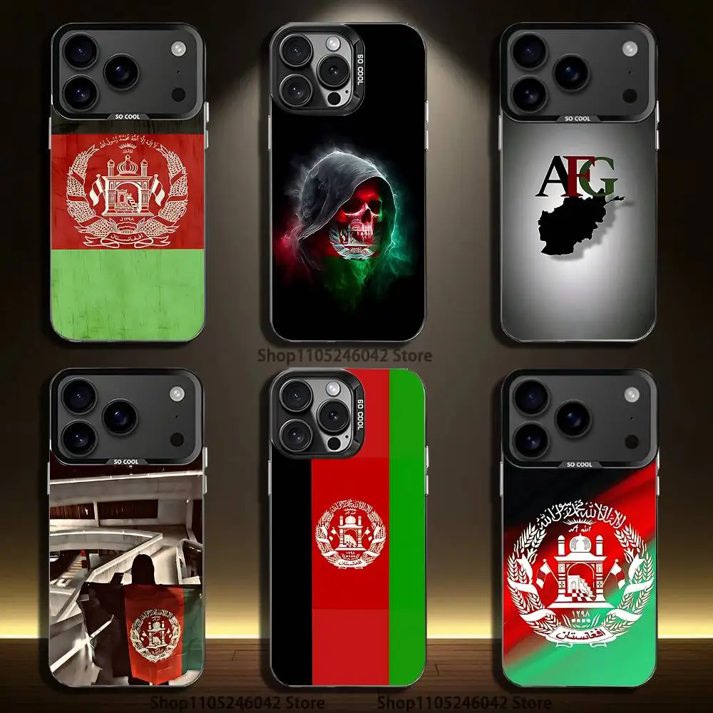 

Afghan Afghanistan Flag For iPhone 17,16,15,14,13,12,11,Mini,Pro,E,SE4,XS,MAX Black Candy Matte Cover